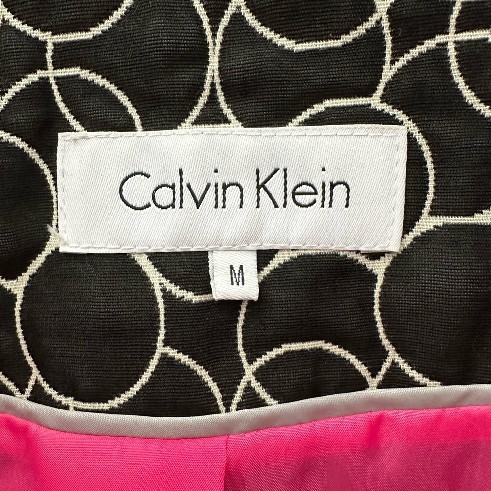 Calvin Klein Geometric Circles Button Front Coat Lined in Pink Size Medium - Picture 11 of 14